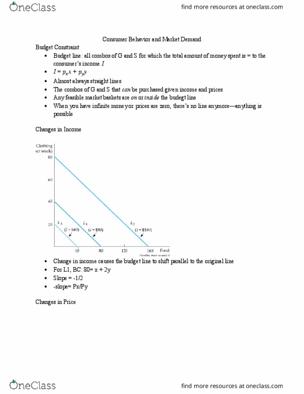 ECON 2316 Lecture Notes - Lecture 5: Market Basket, Budget Constraint, Indifference Curve thumbnail