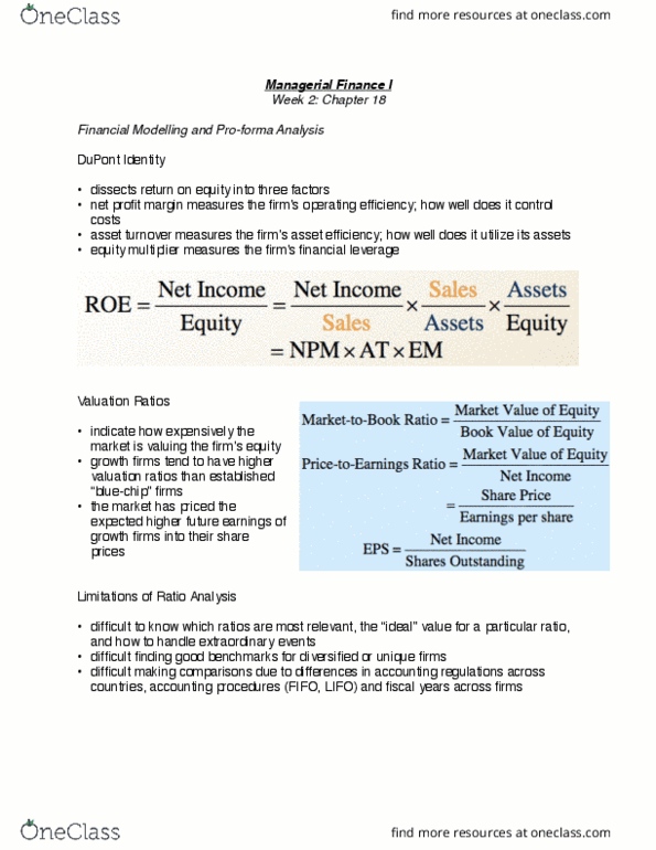 FIN 300 Lecture Notes - Lecture 2: Asset Turnover, Managerial Finance, Downside Risk thumbnail