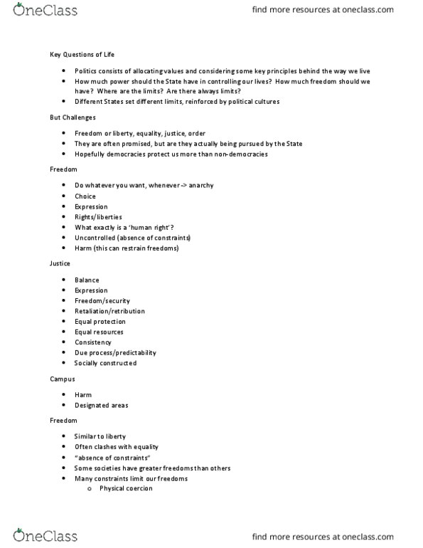 POS 100 Lecture Notes - Lecture 6: Takers thumbnail