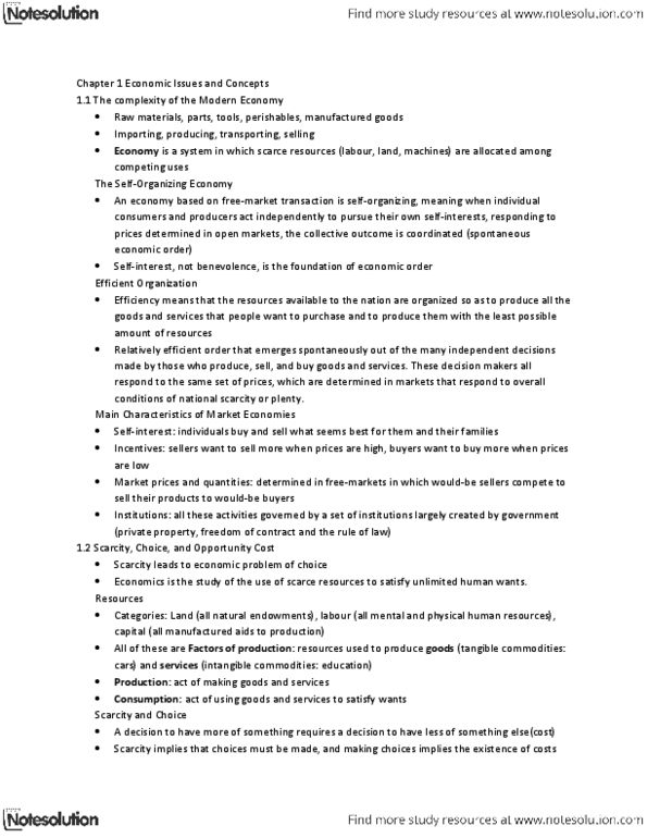 ECON 208 Chapter Notes - Chapter 1: Resource Allocation, Externality, Transact thumbnail