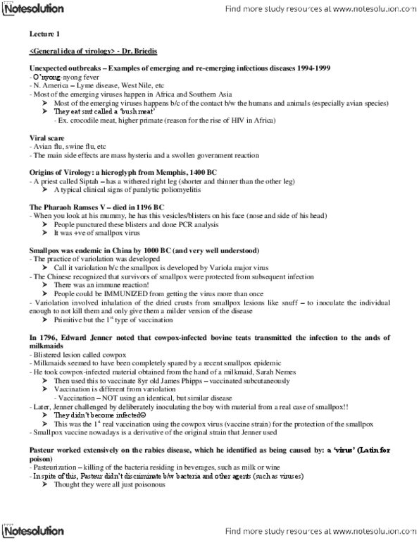 MIMM 465 Lecture Notes - Variolation, Treatment As Prevention, Furcifer thumbnail