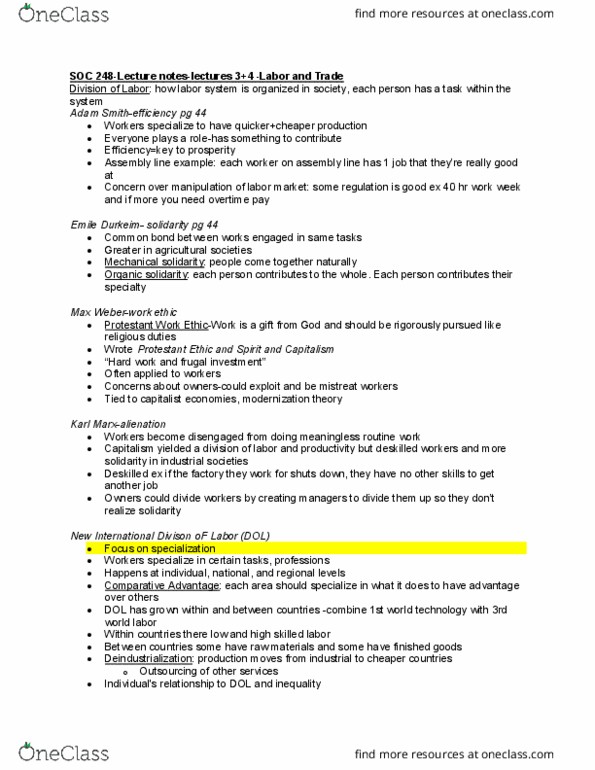 SOC 248 Lecture Notes - Lecture 3: Free Trade Area Of The Americas, Child Labour, Deindustrialization thumbnail