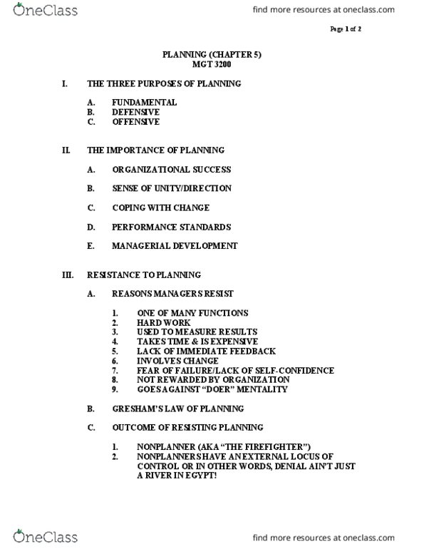 MGT 3200 Lecture Notes - Lecture 2: Coping With, Plans, Geostationary Operational Environmental Satellite thumbnail