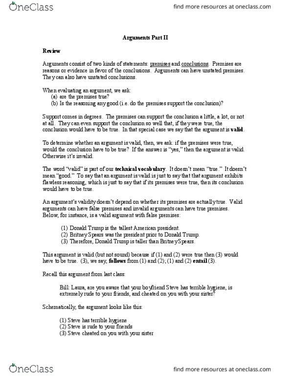PHIL 201 Lecture Notes - Lecture 4: Co-Premise, Logical Form, Modus Ponens thumbnail