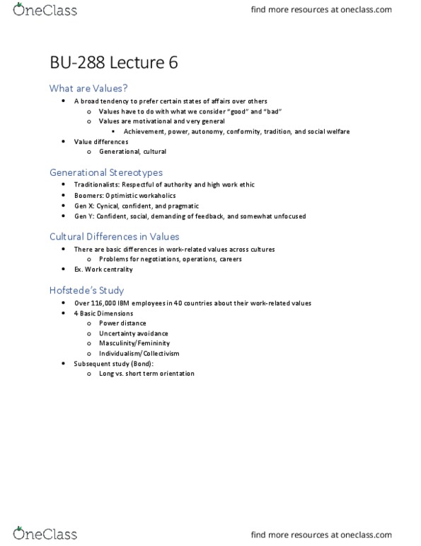 BU288 Lecture Notes - Lecture 6: Job Satisfaction, Customer Satisfaction, Job Performance thumbnail