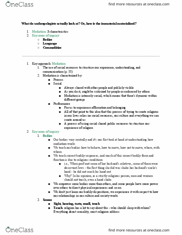 RELIGST 3AR3 Lecture Notes - Lecture 5: Jesus Camp thumbnail