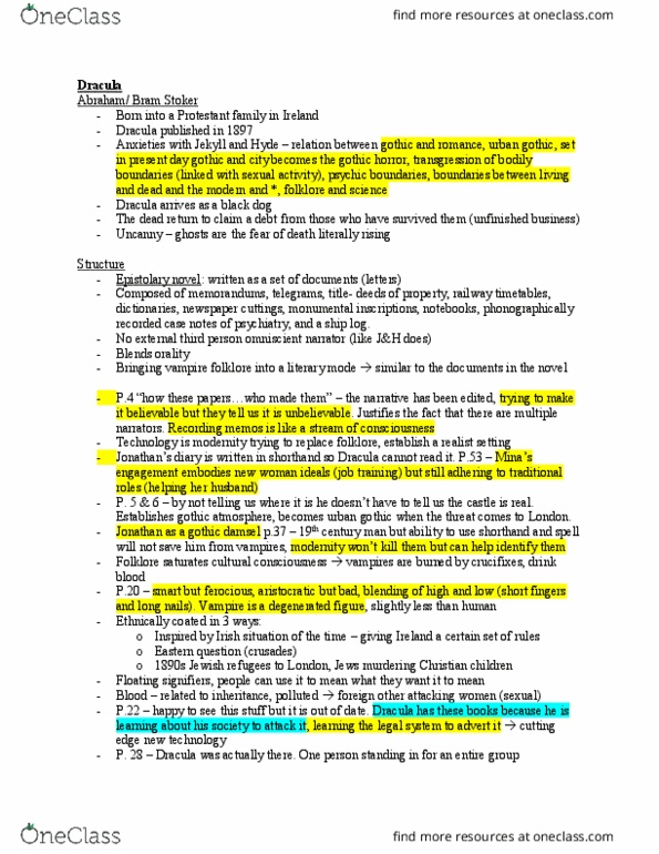 ENG324Y1 Lecture Notes - Lecture 8: Narration, Renfield, Symbolic Link thumbnail