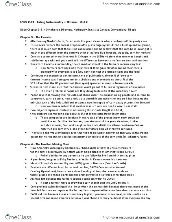 ENVS 2130 Lecture Notes - Lecture 2: Soil Organic Matter, High Fructose Corn Syrup, Tillage thumbnail