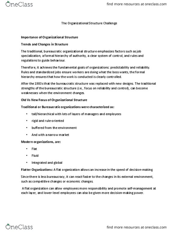 ADMS 1000 Lecture Notes - Lecture 3: Hierarchical Organization, Job Enrichment, Scientific Management thumbnail