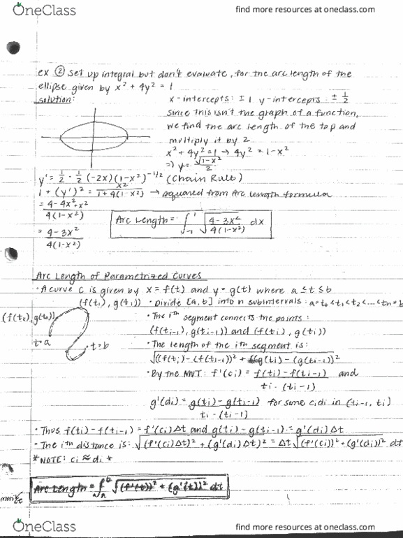 MATH 141 Lecture Notes - Lecture 8: Ellipse thumbnail