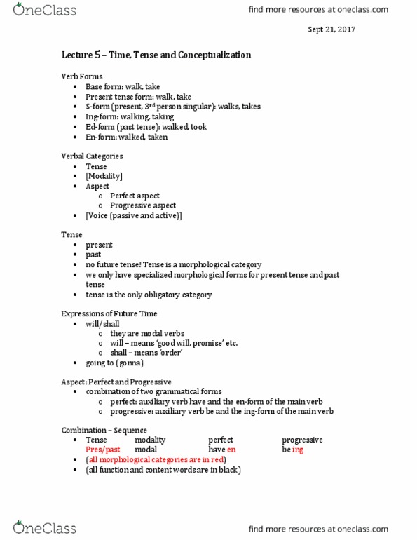 ENGL 229 Lecture Notes - Lecture 5: Present Tense thumbnail