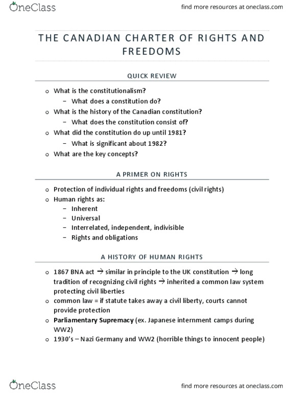 Law 2101 Lecture Notes - Lecture 7: Canadian Charter Of Rights And Freedoms, Section 33 Of The Canadian Charter Of Rights And Freedoms, Arbitrary Arrest And Detention thumbnail