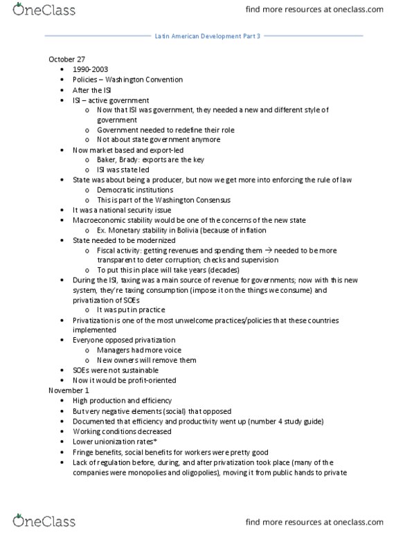 ECON-2220 Lecture Notes - Lecture 9: Washington Consensus, Main Source, Free Trade thumbnail