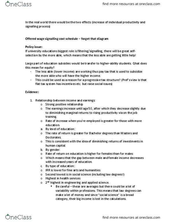 ECON 306 Lecture Notes - Lecture 8: Diminishing Returns, Progressive Tax, Flat Tax thumbnail