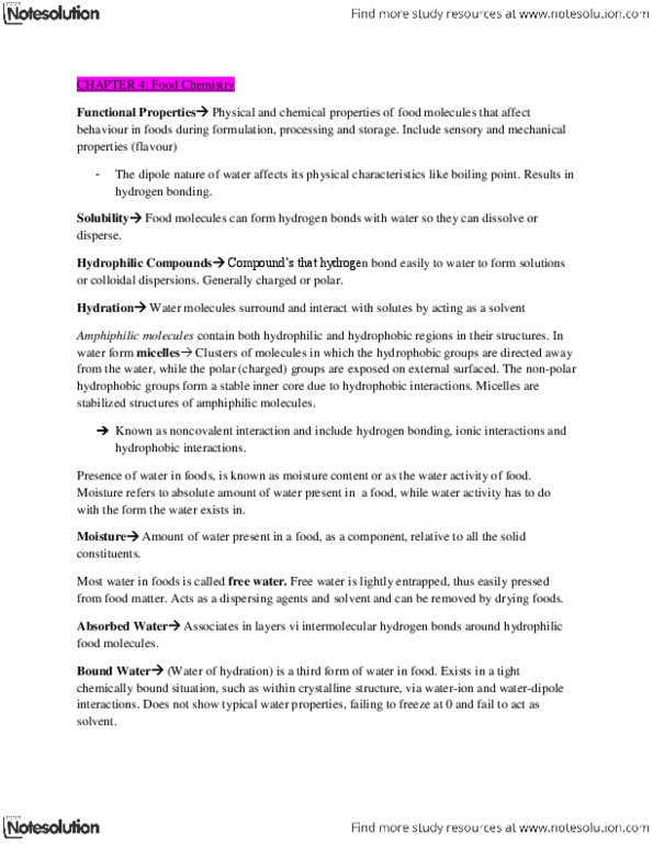 FOOD 2010 Chapter Notes -Buffer Solution, Adsorption, Earthbound thumbnail