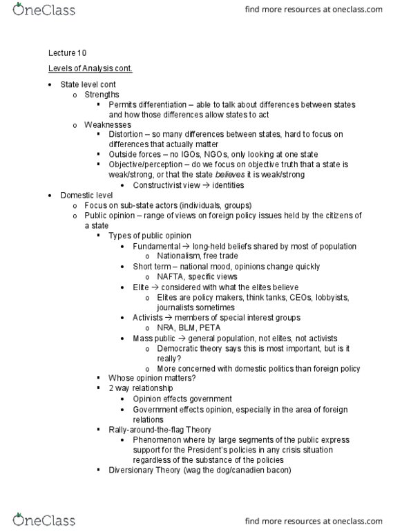 PS 230 Lecture Notes - Lecture 10: North American Free Trade Agreement, Bacon thumbnail