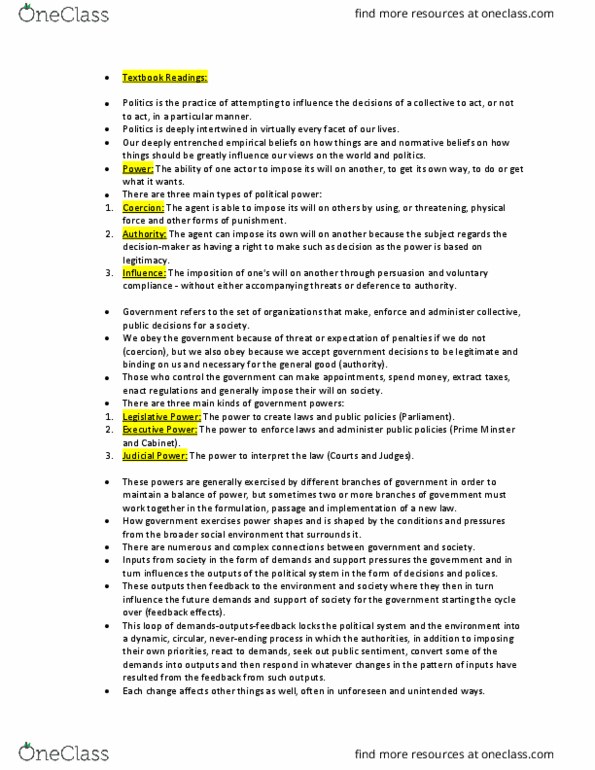 POL 2101 Chapter Notes - Chapter 1-2: Cultural Hegemony, Path Dependence thumbnail