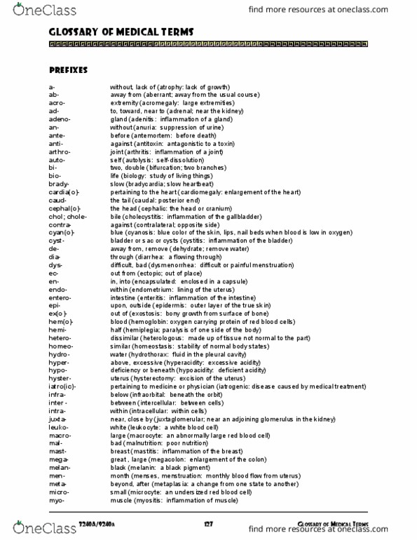 Pathology 3240A Lecture 1: 3240 Glossary thumbnail