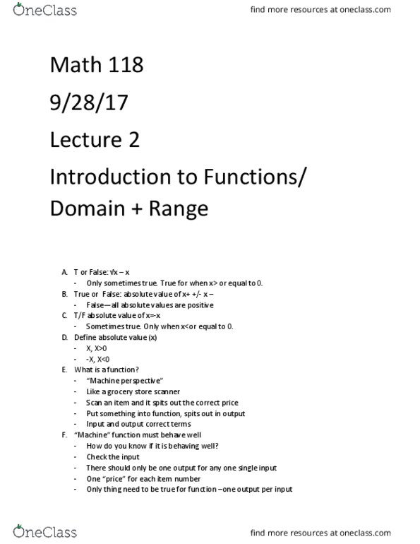 MATH 118 Lecture Notes - Lecture 2: Item Number thumbnail