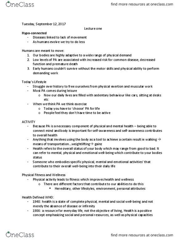 Kinesiology 1080A/B Lecture 1: Lecture one 09:12 thumbnail