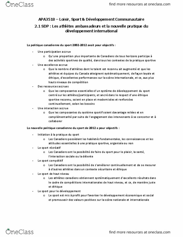 APA 3518 Lecture Notes - Lecture 3: Le Plaisir, Cyclosportive, State Agency For National Security thumbnail