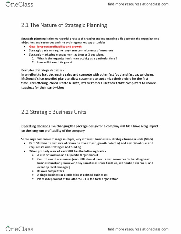 MKT 337 Chapter 2: 2.2 Strategic Business Units thumbnail