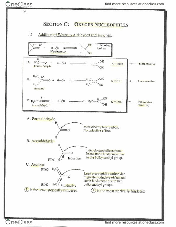 CHEM 334 Chapter Notes - Chapter 1-3: Hemiacetal, Electrophile, Keta thumbnail