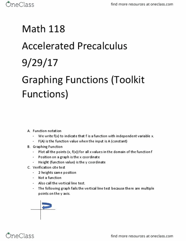 MATH 118 Lecture Notes - Lecture 3: Precalculus thumbnail