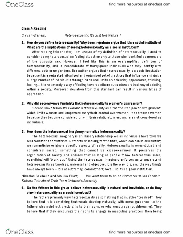 SOCI 375 Chapter Notes - Chapter 2: Heterosexuality, Premarital Sex, Arraignment thumbnail