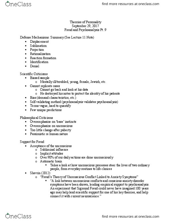 PSYCH 2B03 Lecture Notes - Lecture 12: Sampling Bias, Anxiety Disorder, Demand Characteristics thumbnail
