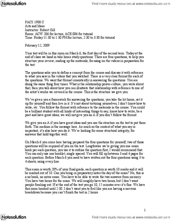 FACS 1900 Lecture Notes - Al Jolson, Robert Gill, Baffin Island thumbnail