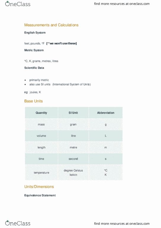 CHEM 110 Lecture Notes - Lecture 3: International System Of Units, Abbreviation, Significant Figures thumbnail