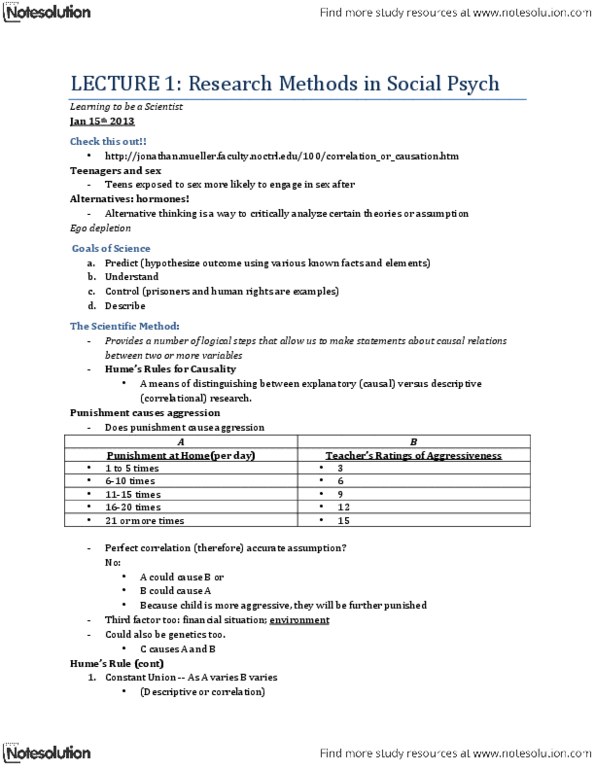 Psychology 2070A/B Lecture Notes - Fallacy, Scientific Method, Murder thumbnail