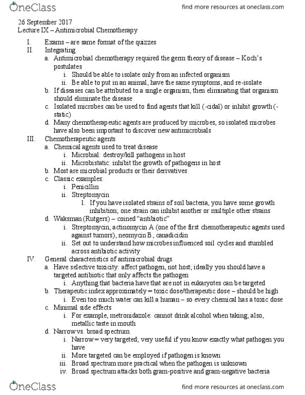 BISC300 Lecture Notes - Lecture 9: Neomycin, Agar Diffusion Test, Antimicrobial Resistance thumbnail