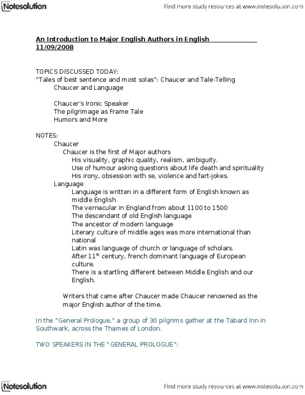 EN 1006 Lecture Notes - Indulgence, Frame Story, Middle Ages thumbnail