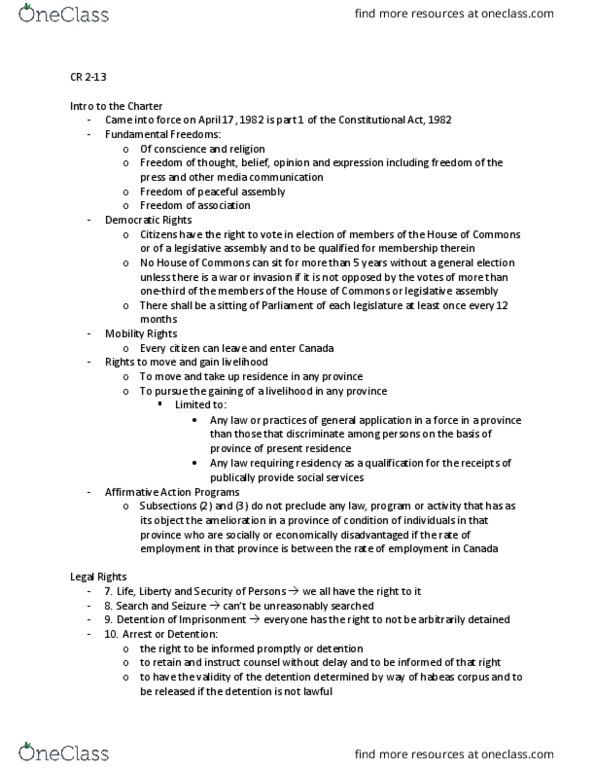 Law 2101 Chapter Notes - Chapter CR 2-13: Affirmative Action, Constitutionalism, Determinative thumbnail