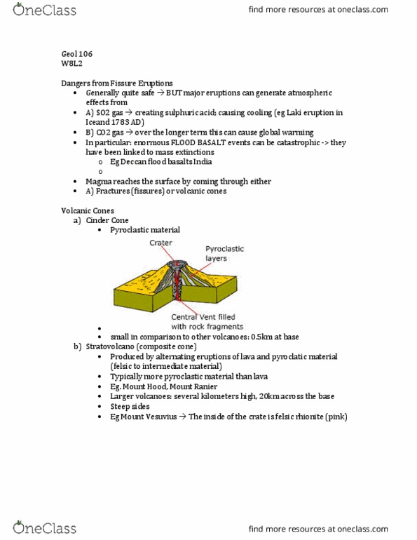 GEOL 106 Lecture Notes - Lecture 23: Mount Vesuvius, Natural Hazard, Stratovolcano thumbnail