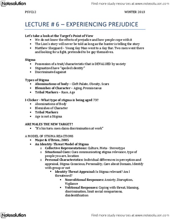 PSYC12H3 Lecture Notes - Devaluation, Uncle Leo, Cleft Lip And Cleft Palate thumbnail