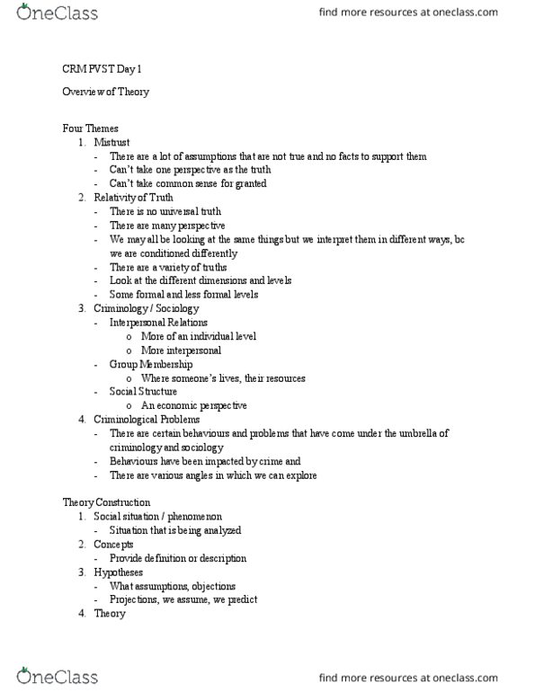 CRM 2301 Lecture Notes - Lecture 1: Spanning Tree Protocol, Reductionism, Etiology thumbnail