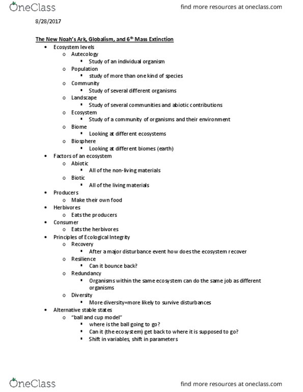 NAT_R 2160 Lecture Notes - Lecture 2: Population Ecology, Population Study, Biome thumbnail