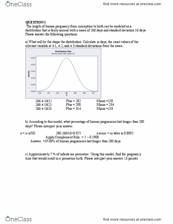 ADM 2381 Lecture Notes - Lecture 7: Preterm Birth, Standard Deviation, Sampling Distribution thumbnail