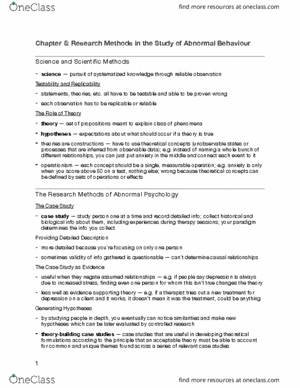 PSYB32H3 Chapter Notes - Chapter 5: Mental Disorder, Thermodynamic Potential, Testability thumbnail