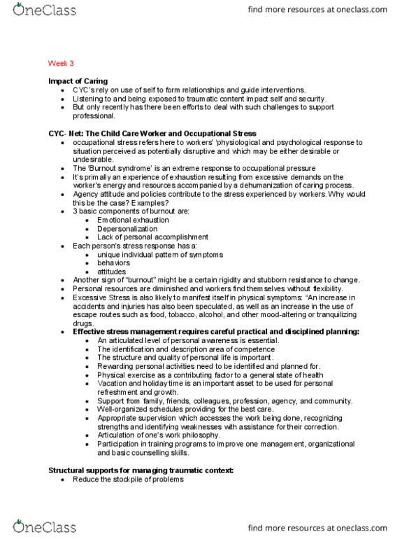 PSY 102 Lecture Notes - Lecture 3: Occupational Stress, Effective Stress, Emotional Exhaustion thumbnail