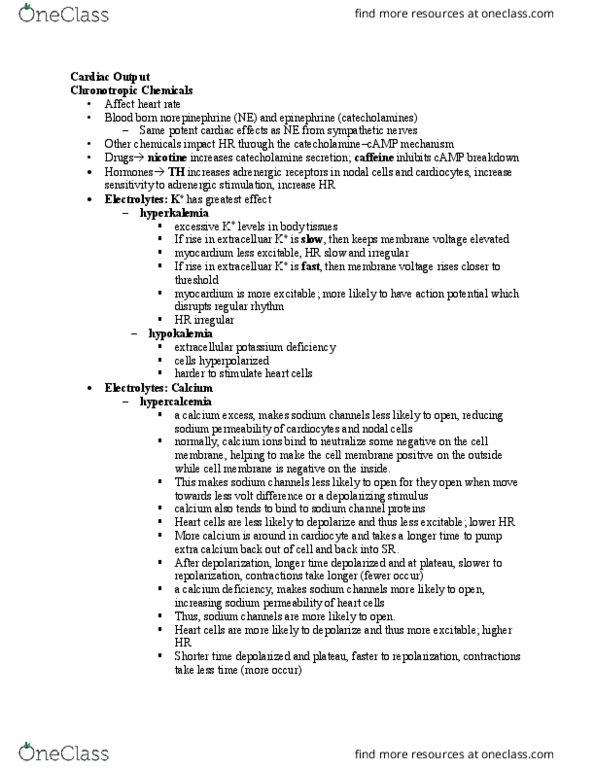 BIOL 1119 Lecture Notes - Lecture 3: Chronotropic, Hypercalcaemia, Hyperkalemia thumbnail