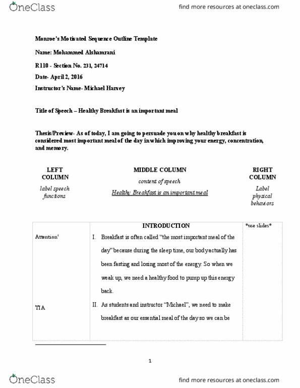 COMM-R - Communication & Theatre COMM-R 110 Lecture Notes - Lecture 1: Microsoft Powerpoint, Nut Butter, Consumer Reports thumbnail