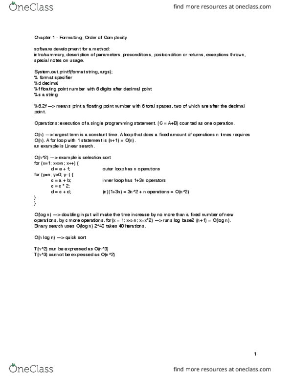 CSE 215 Lecture Notes - Lecture 4: Decimal Mark, Quicksort, Linked List thumbnail