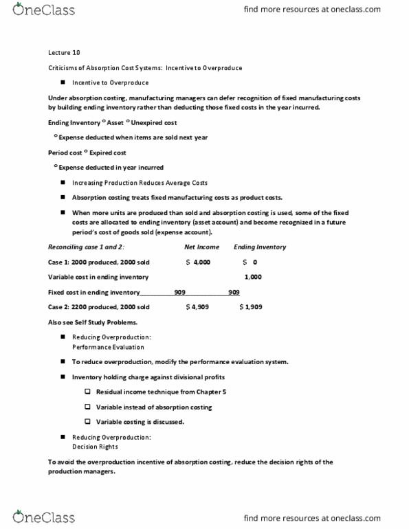 RSM322H1 Lecture Notes - Lecture 10: Cubic Yard, Total Absorption Costing, Natural Gas Prices thumbnail