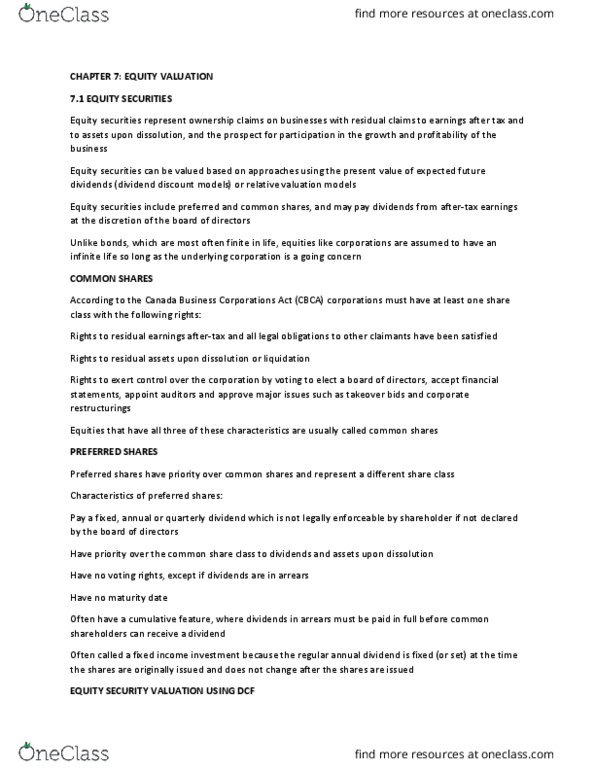 RSM332H1 Chapter Notes - Chapter 7: Financial Statement, Market Price, Business Cycle thumbnail