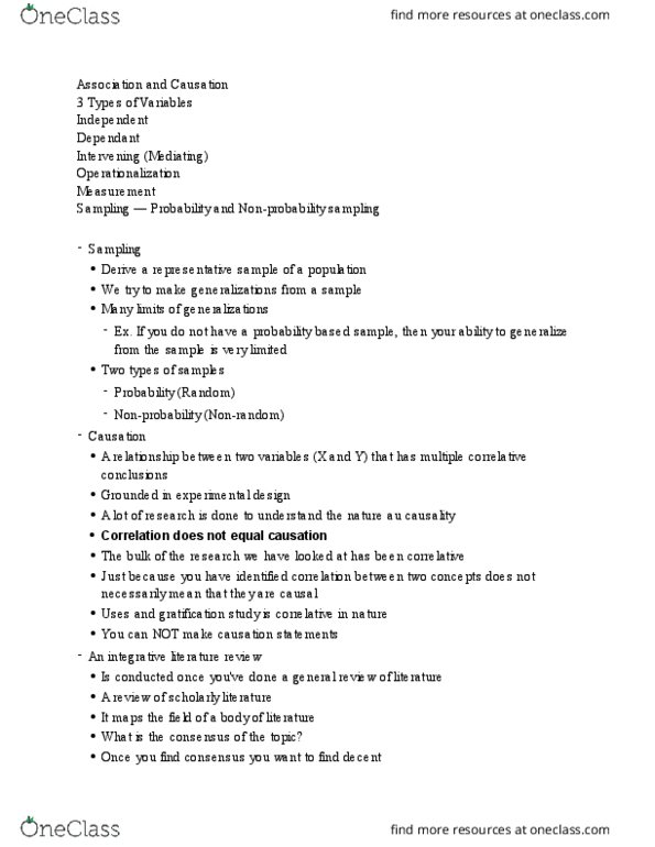 CMN 2101 Lecture Notes - Lecture 6: Likert Scale, Nonprobability Sampling, Operationalization thumbnail