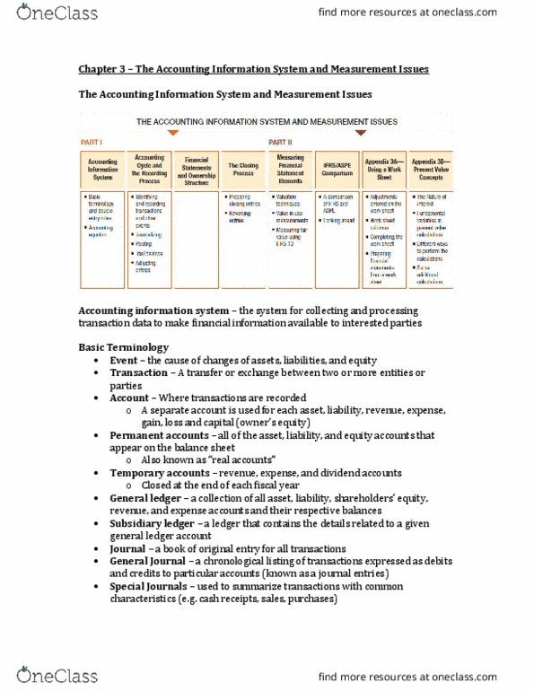 ADMN 3221H Chapter Notes - Chapter 3: Capital Account, Accounts Receivable, Income Statement thumbnail